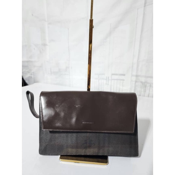 Authentic Burberry Canvas and Leather Clutch/Wristlet Dark Brown - Picture 1 of 12